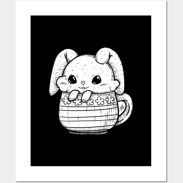 Cute Bunny in a Cup Wall Art by zarya_kiqo